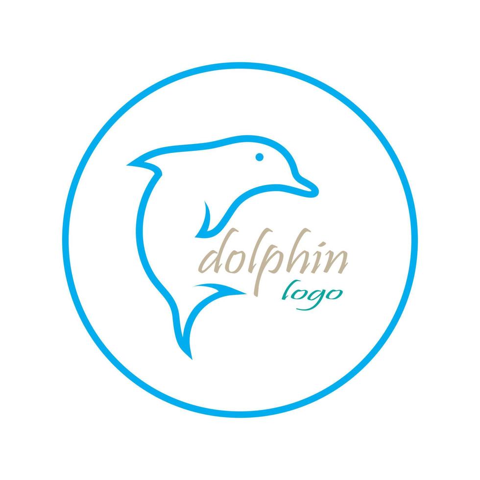 vetor de design de logotipo de ícone de golfinho