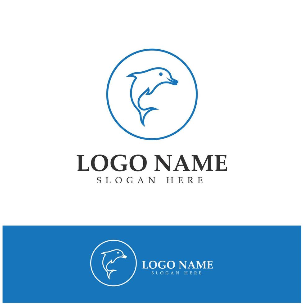 vetor de design de logotipo de ícone de golfinho