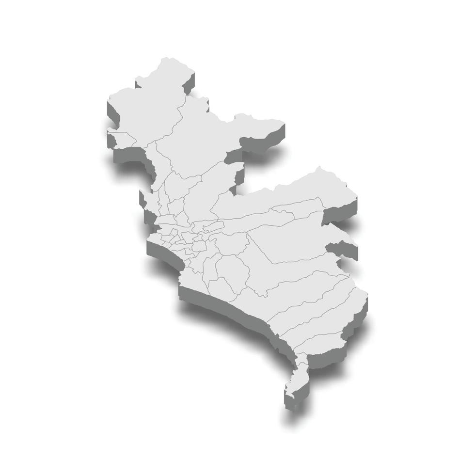 3d mapa isométrico da cidade de lima é uma capital do peru vetor