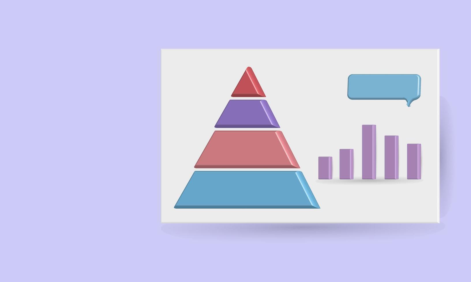 gráfico de infográfico de negócios triângulo 3D, diagrama, modelo para apresentação. ilustração vetorial vetor