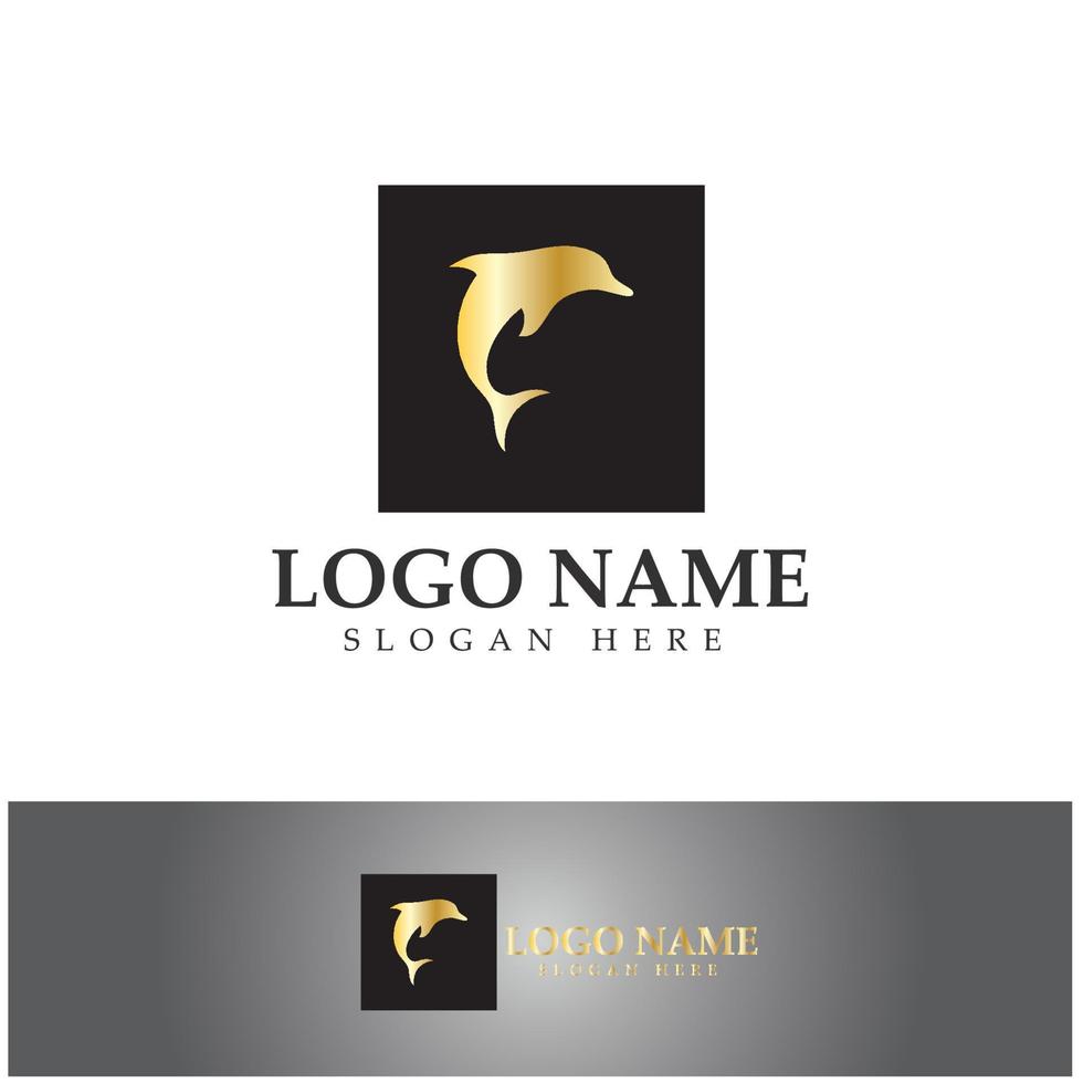 vetor de design de logotipo de ícone de golfinho