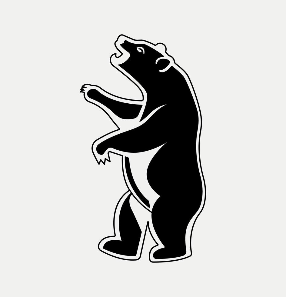 urso logotipo animal, ilustração de silhueta bruin. vetor