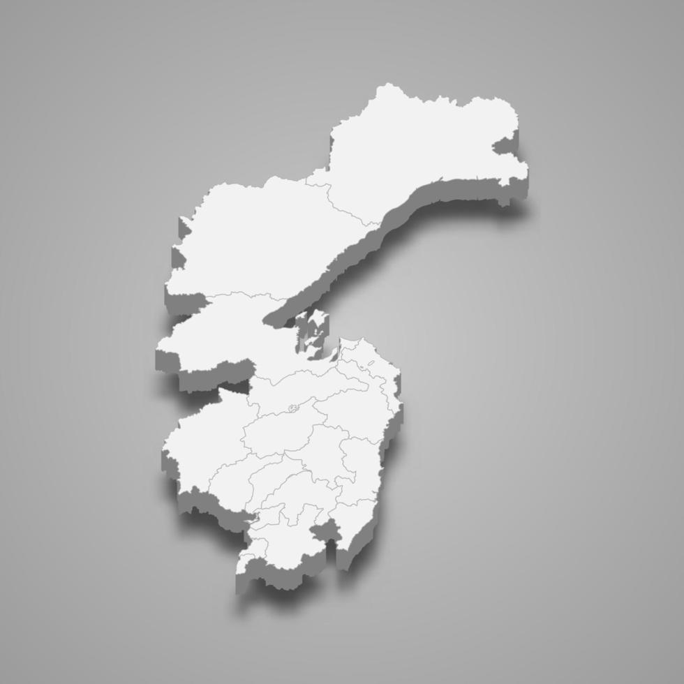 região do mapa 3d da rússia vetor