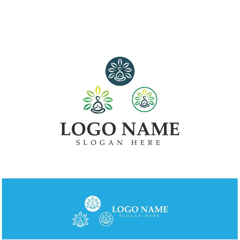 design de logotipo de pessoas fazendo vetor de ilustração de ícone de símbolo de ioga