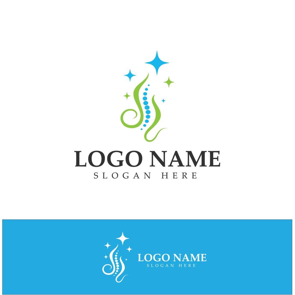 vetor de design de ícone de logotipo de diagnóstico de cuidados com a coluna