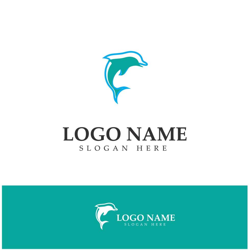 vetor de design de logotipo de ícone de golfinho