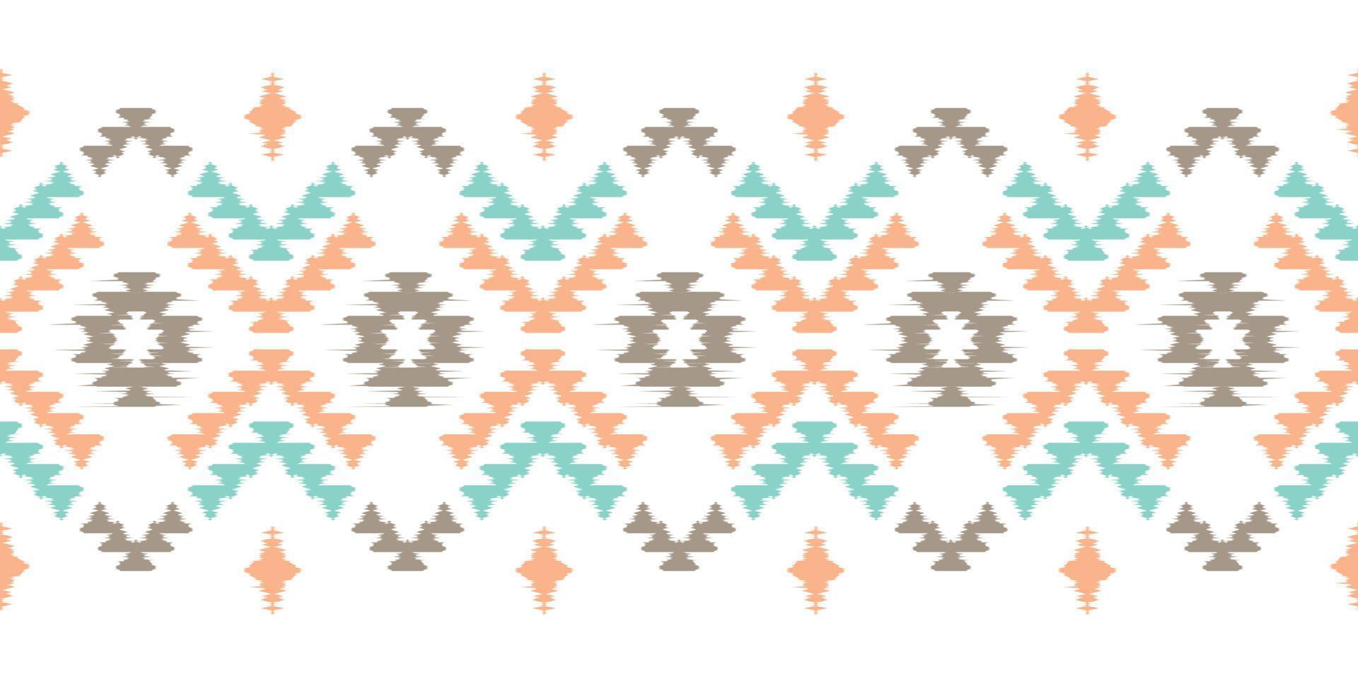 ikat bordas artesanais linda arte pastel. navajo chevron sem costura padrão em bordados tribais, folclóricos, impressão de ornamento de arte geométrica asteca mexicana. design para tapete, embrulho, tecido, capa, têxtil vetor