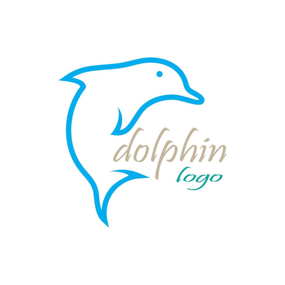 vetor de design de logotipo de ícone de golfinho