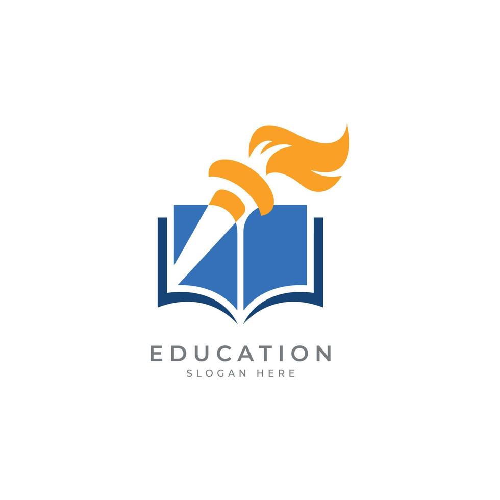 design de logotipo de educação, logotipo de livro, modelo de design de logotipo de aprendizagem vetor