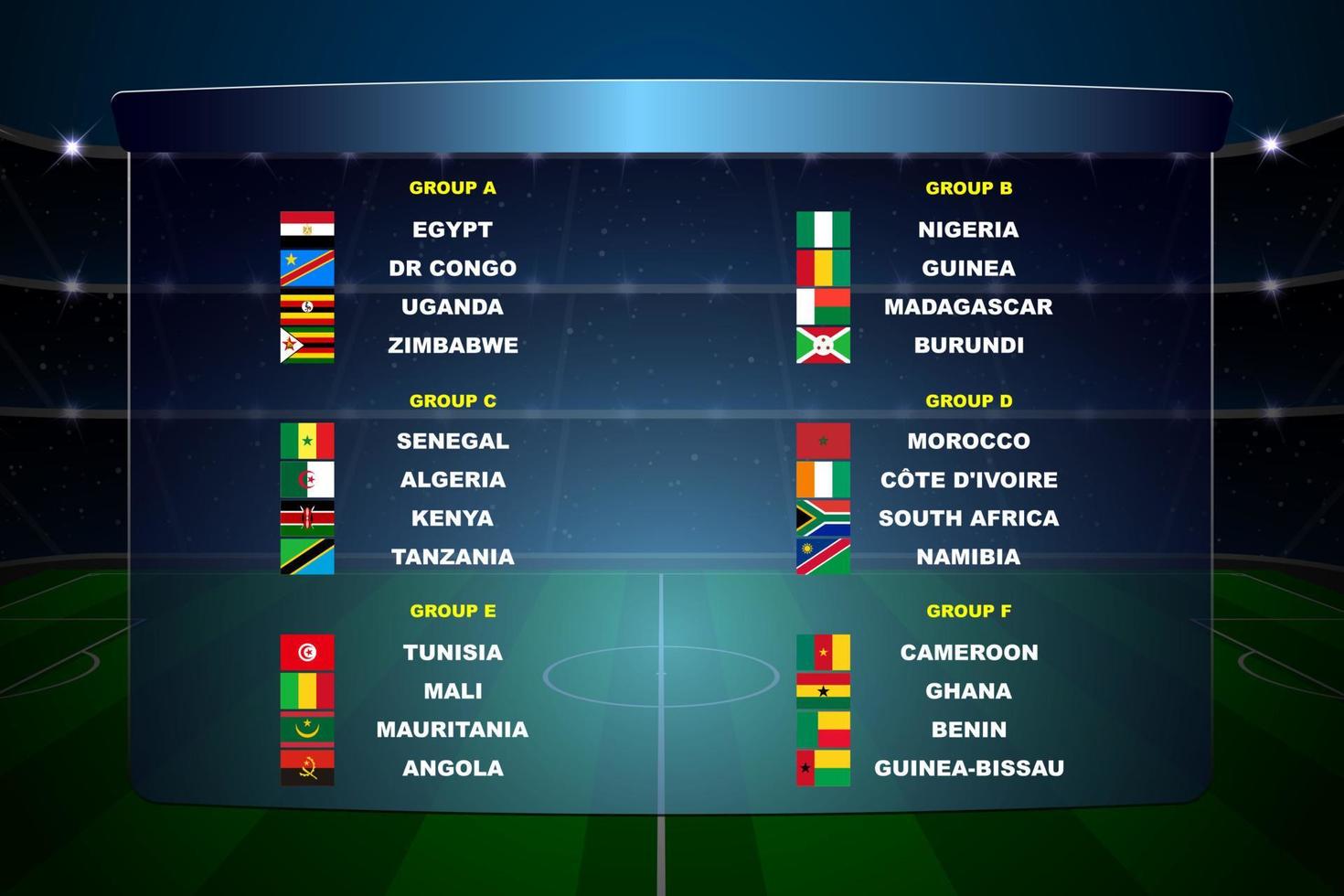 copa de futebol das nações da áfrica vetor