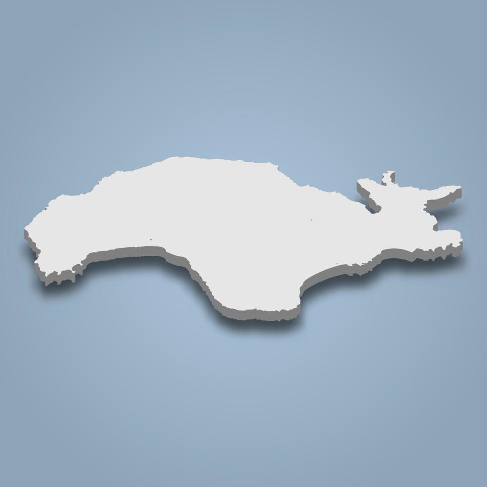 3d mapa isométrico de samos é uma ilha na grécia vetor