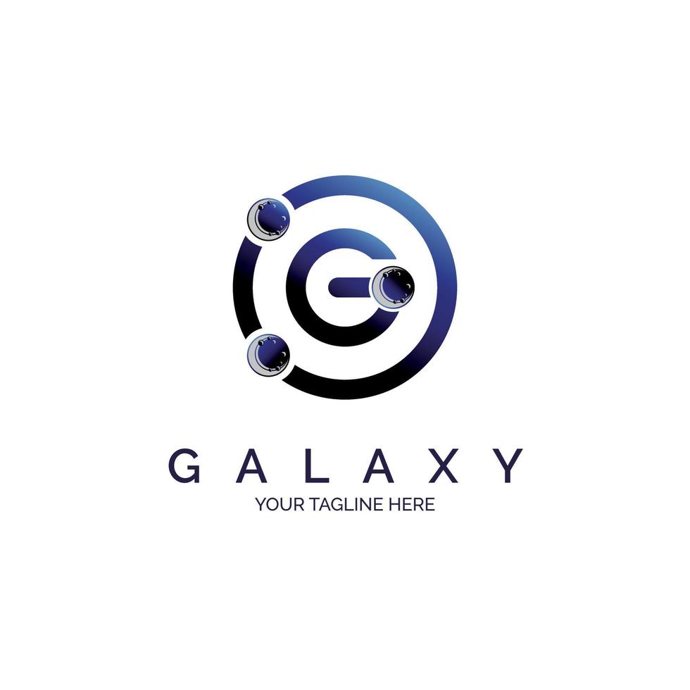 modelo de design de logotipo de espaço de galáxia letra g para marca ou empresa e outros vetor