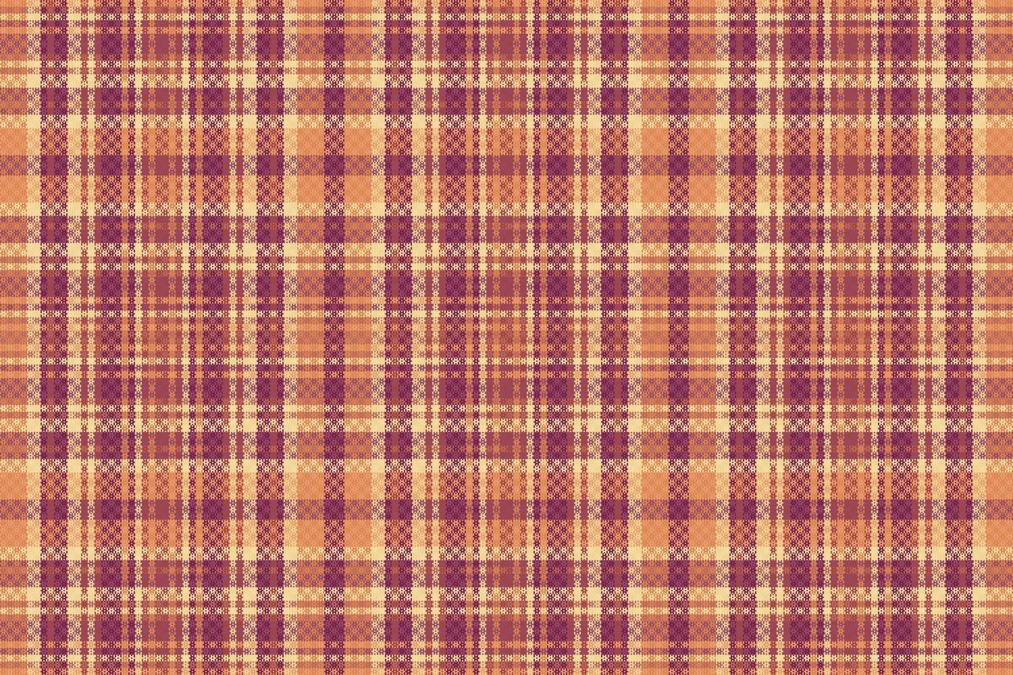 padrão xadrez tartan com textura e cores quentes. vetor