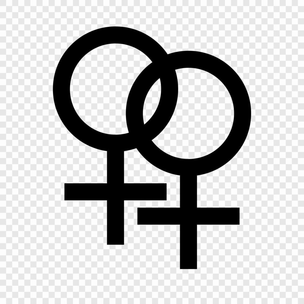 símbolo feminino duplo vetor