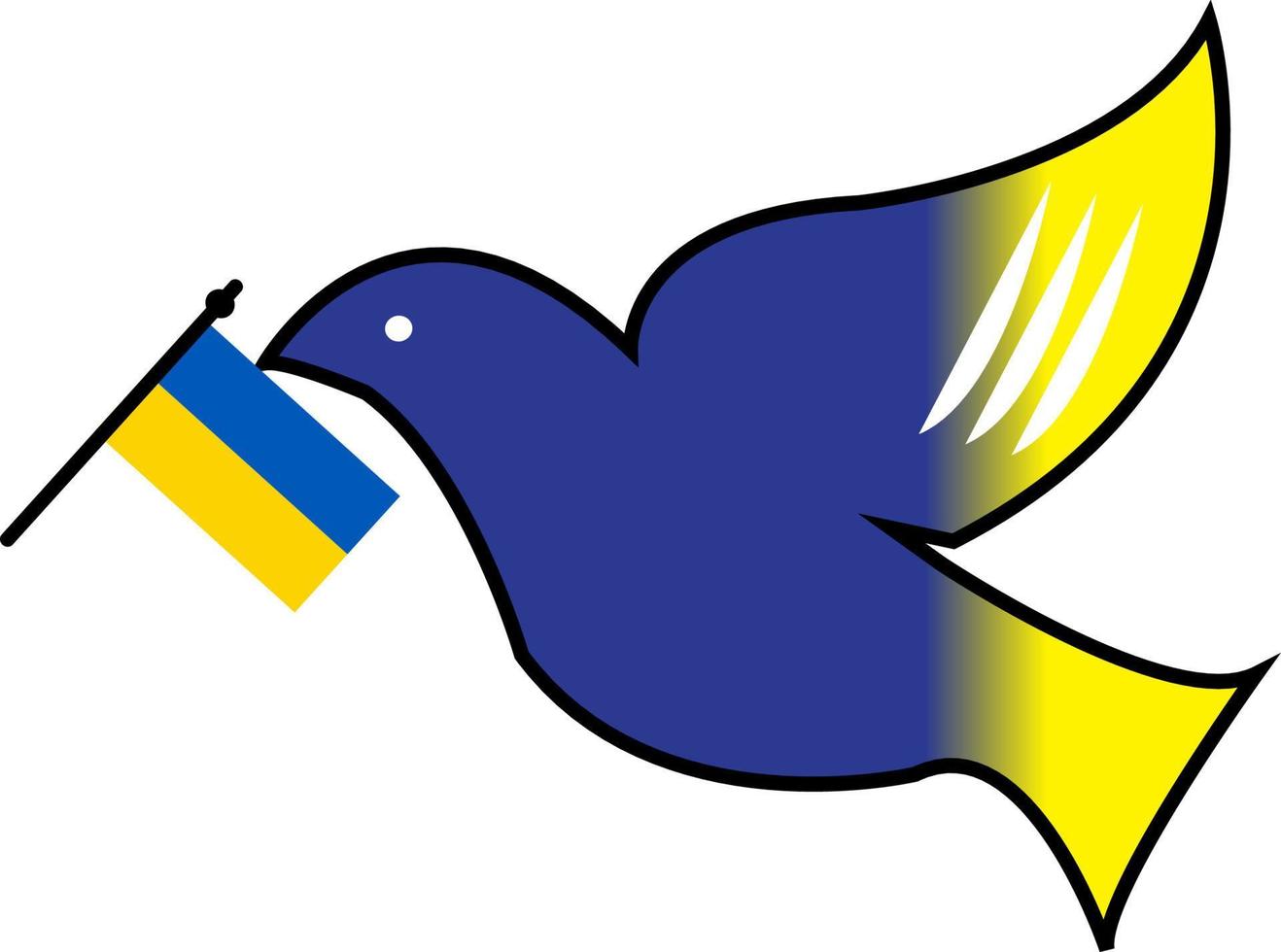 fundo de dia de bandeira de pássaro azul e amarelo Ucrânia. vetor