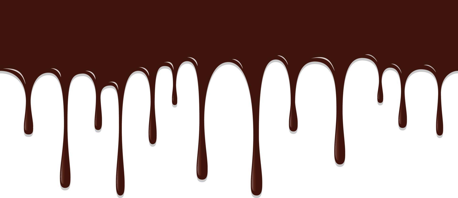gotejamento de chocolate, ilustração vetorial de fundo de chocolate vetor