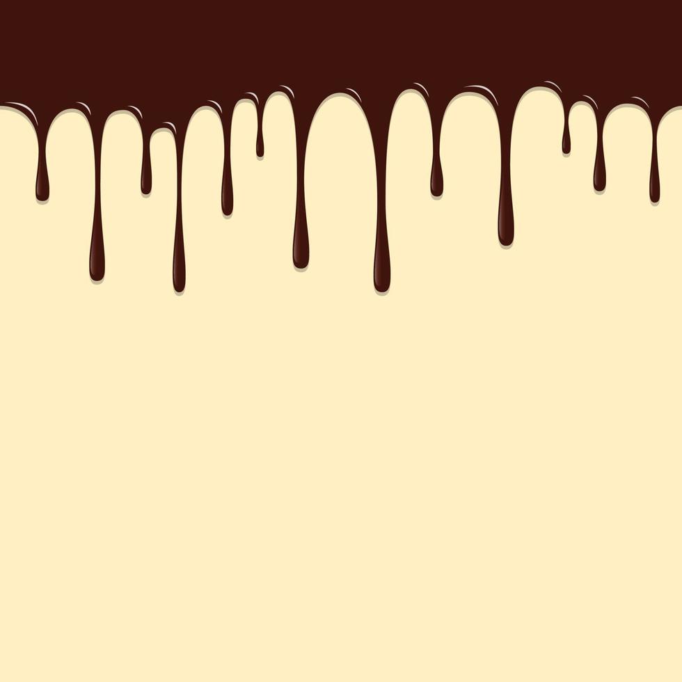gotejamento de chocolate, ilustração vetorial de fundo de chocolate vetor