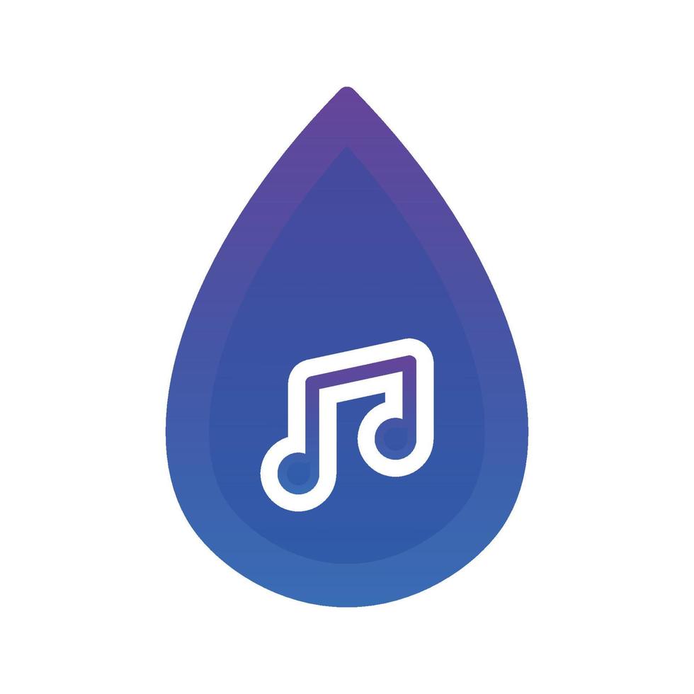ícone de modelo de design de gradiente de logotipo de água de música vetor