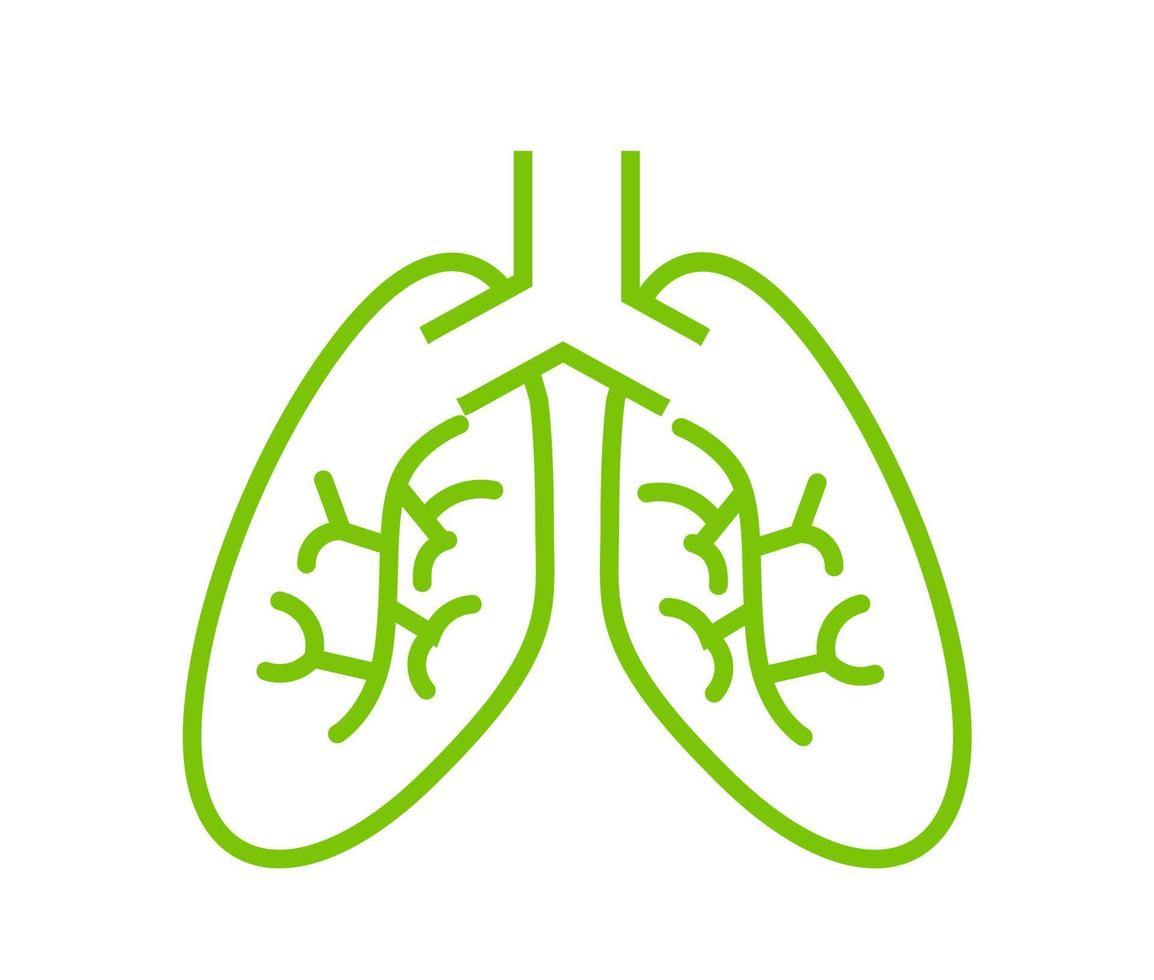 desenho vetorial, ícone ou símbolo da forma do pulmão humano vetor