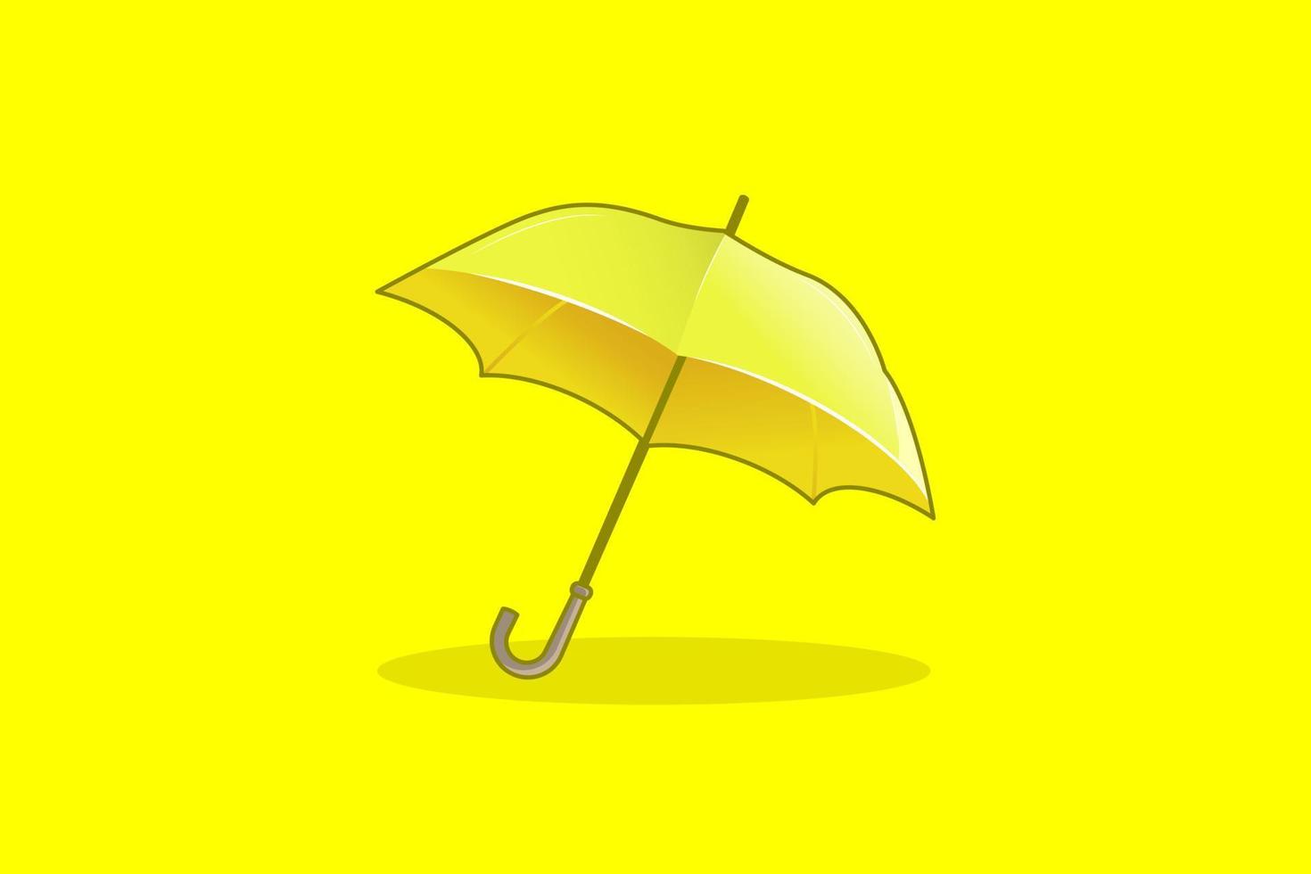 design de vetor de guarda-chuva em fundo amarelo