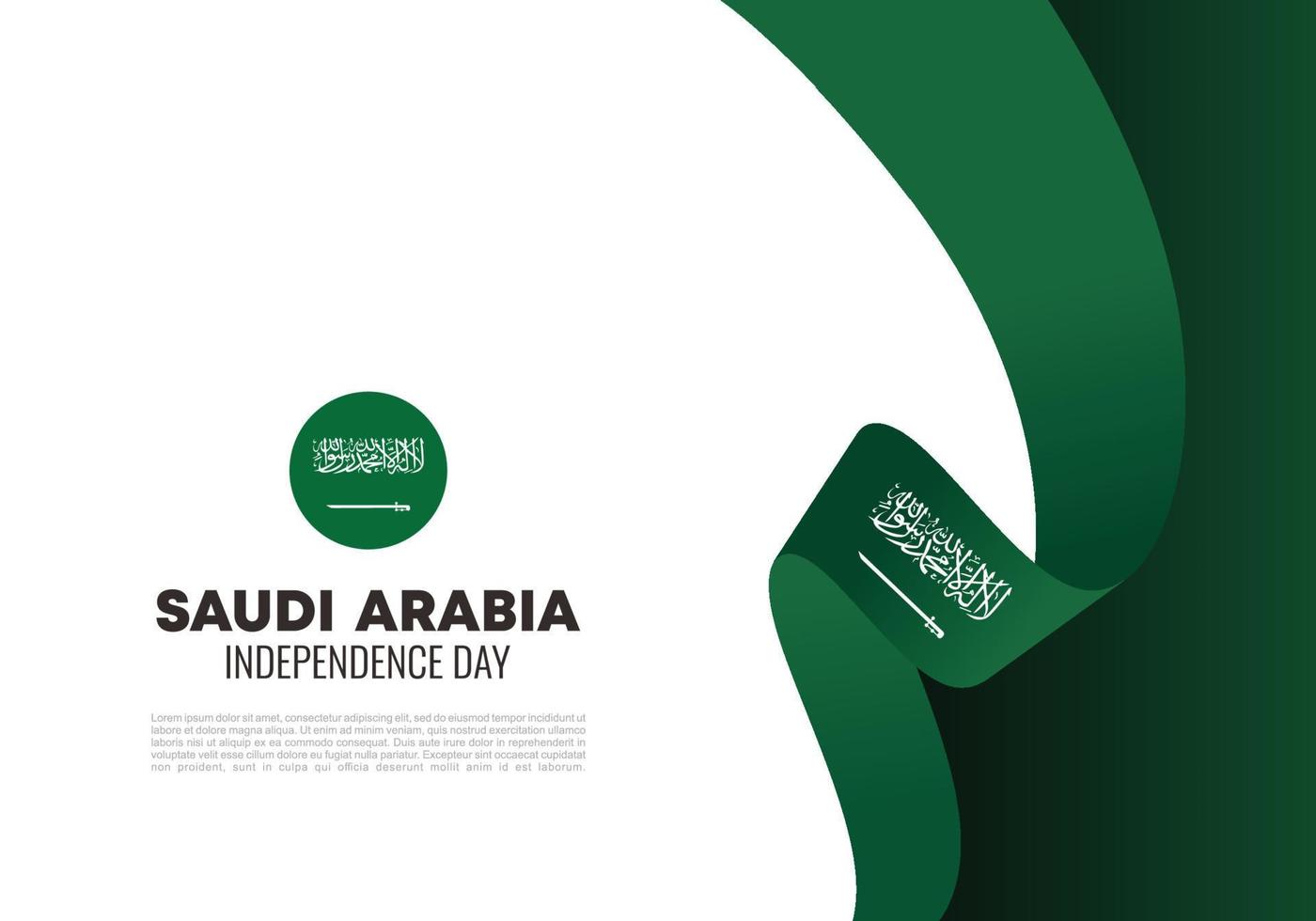 fundo de dia da independência da arábia saudita com bandeira árabe. vetor