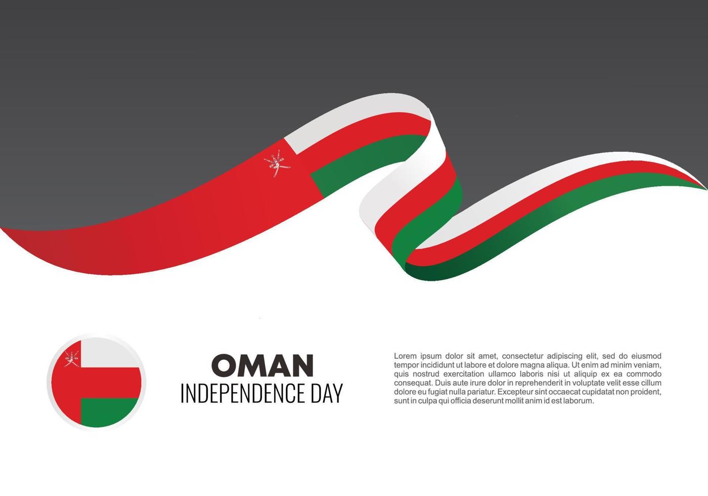 fundo de dia da independência de omã com bandeira de omã. vetor