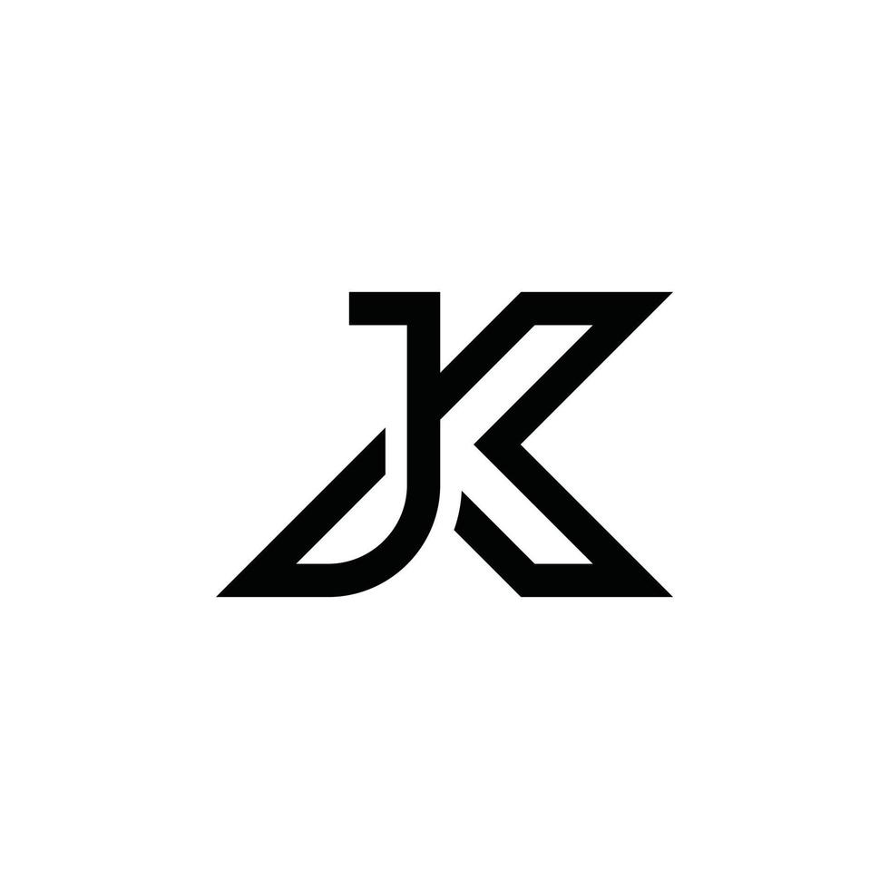 vetor de design de logotipo de letra jk ou kj.