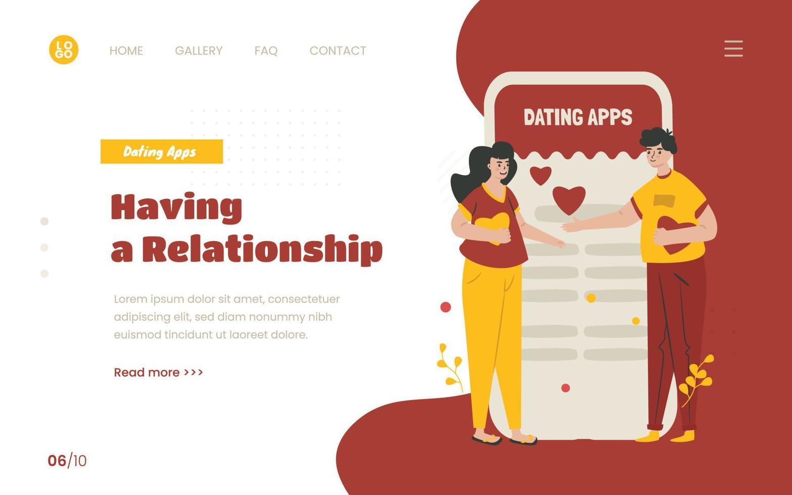 casal tendo um relacionamento para o conceito de aplicativos de namoro vetor