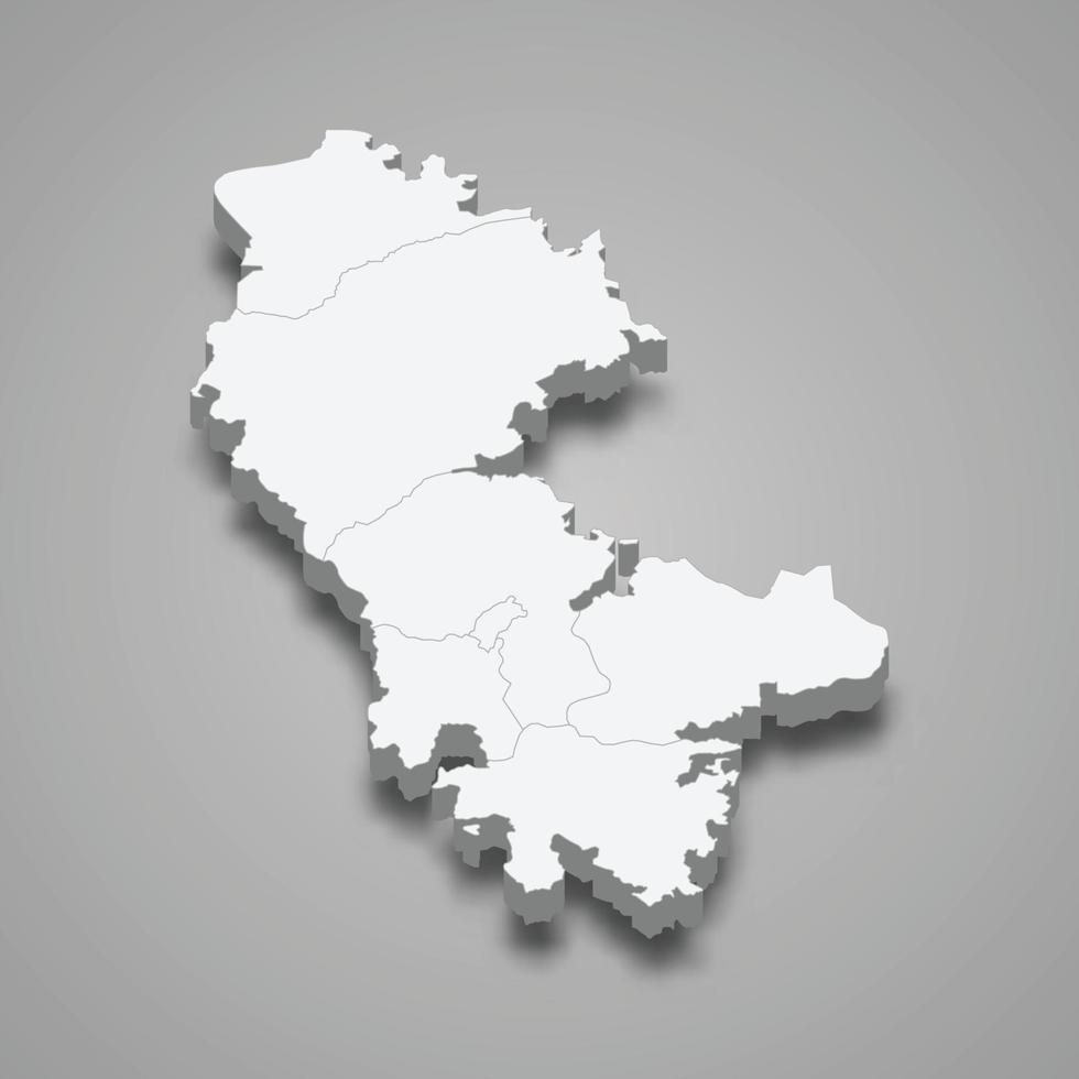 mapa isométrico 3d de artsakh após 2020, isolado com sombra vetor