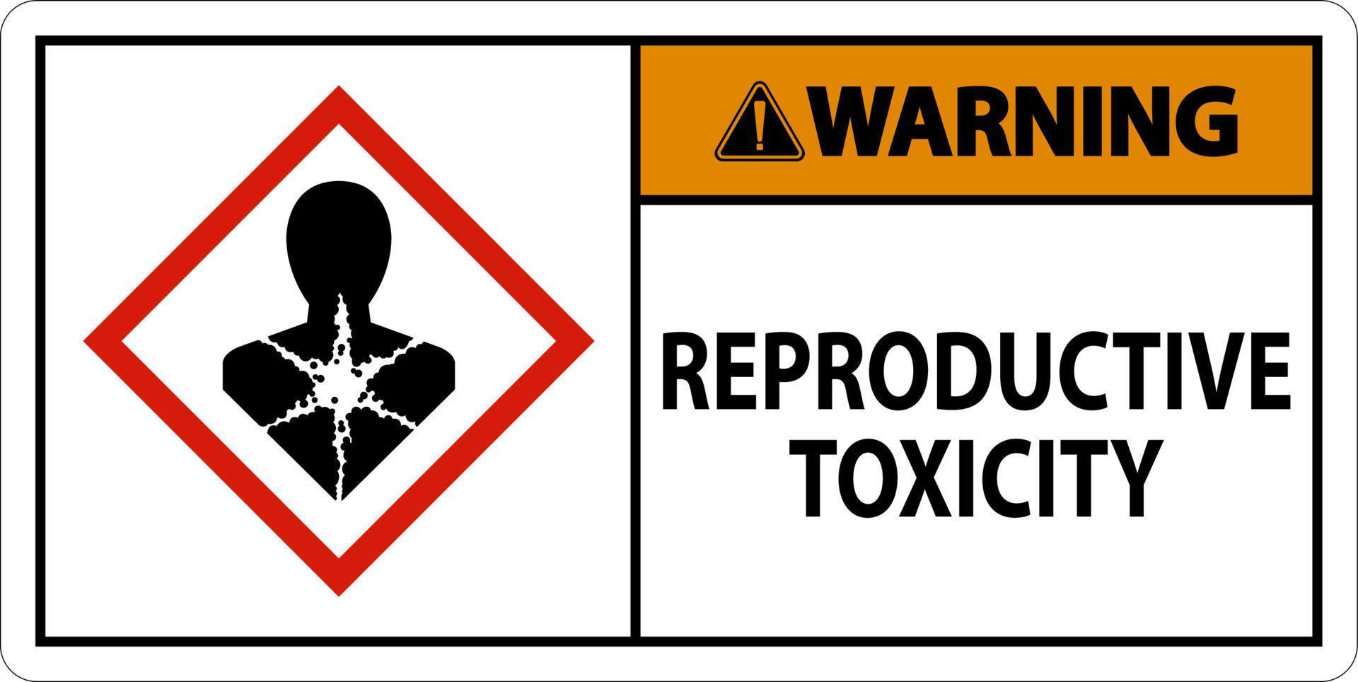 aviso de toxicidade reprodutiva ghs assinar em fundo branco vetor