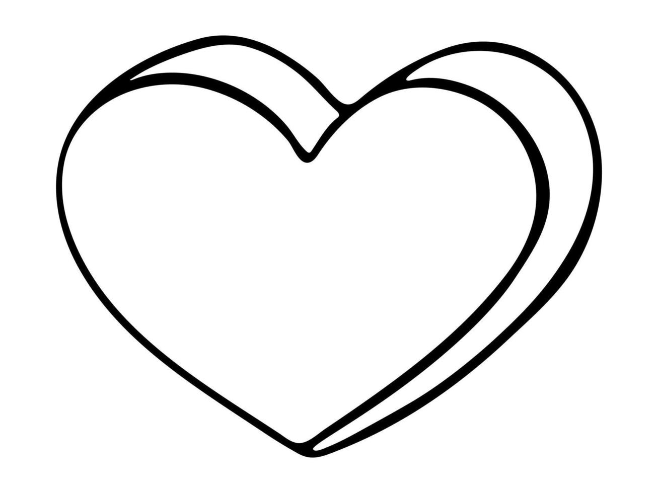 ilustração de coração simples mão desenhada. doodle de coração bonito dia dos namorados. clipart de amor vetor