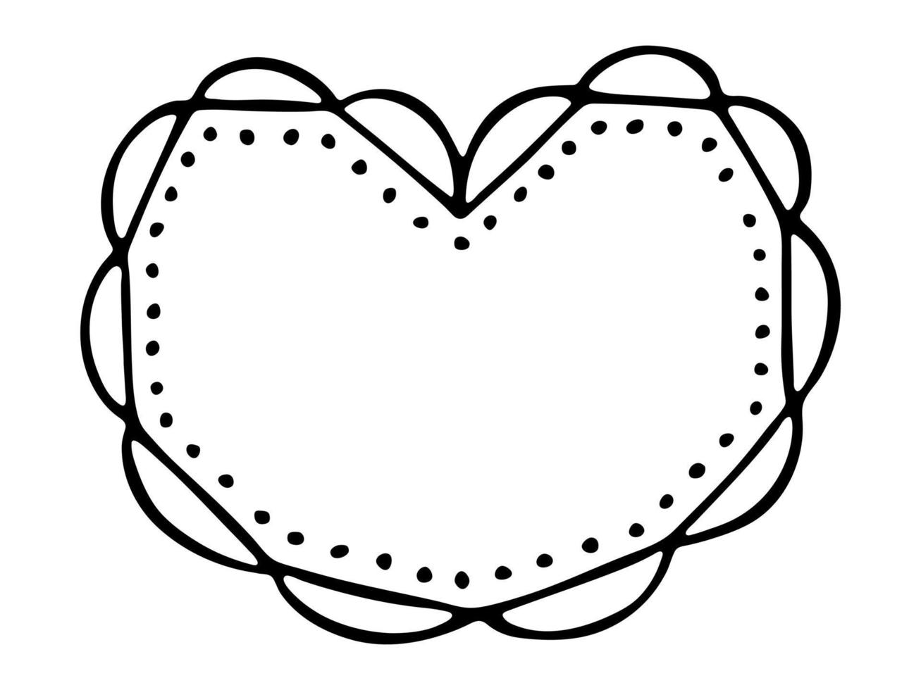 ilustração de coração simples mão desenhada. doodle de coração bonito dia dos namorados. clipart de amor vetor