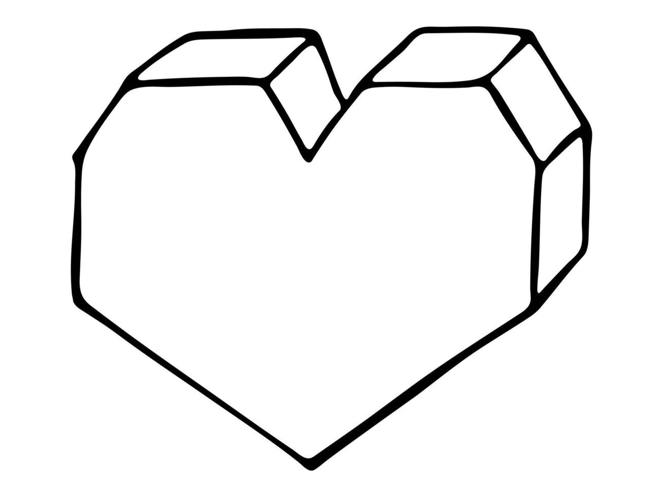 ilustração de coração simples mão desenhada. doodle de coração bonito dia dos namorados. clipart de amor vetor