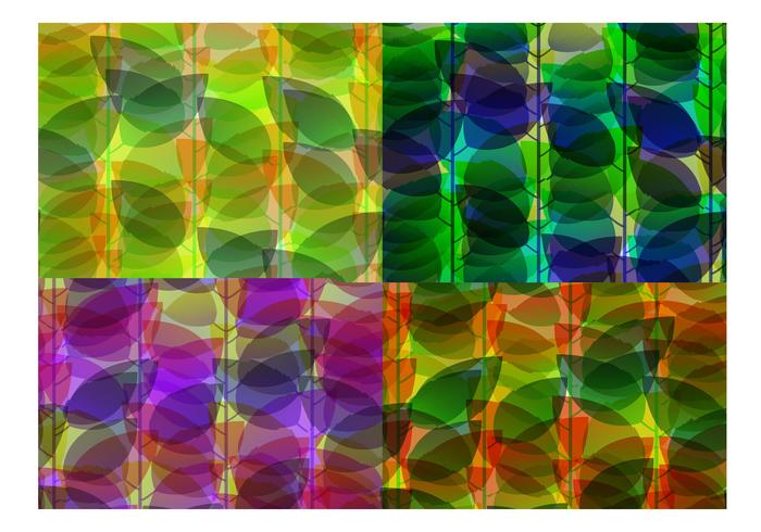 Holographic Abstract Leaf Backgrounds Vector