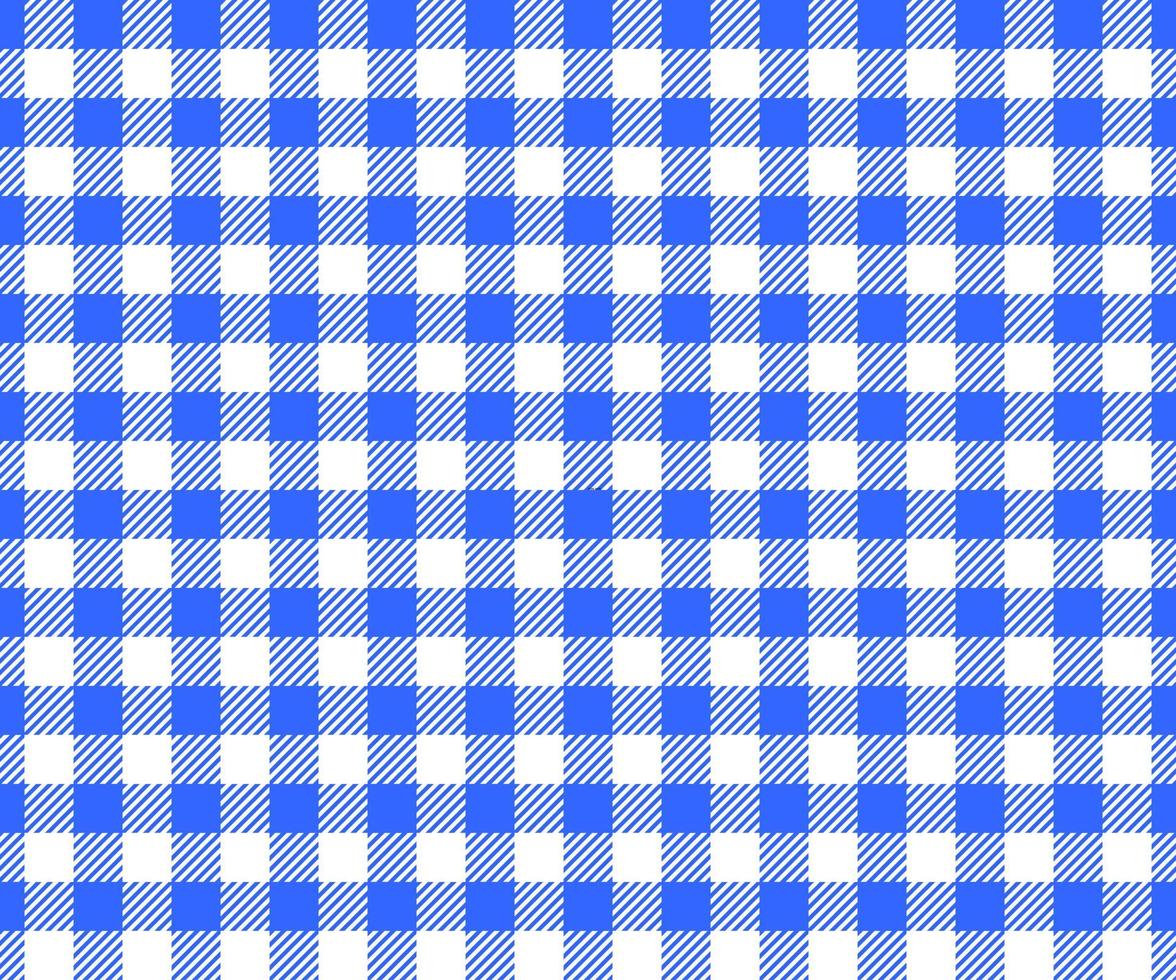 fundo xadrez azul e branco com quadrados listrados para manta de piquenique, toalha de mesa, xadrez, design têxtil de camisa. padrão sem emenda de guingão. textura geométrica de tecido vetor