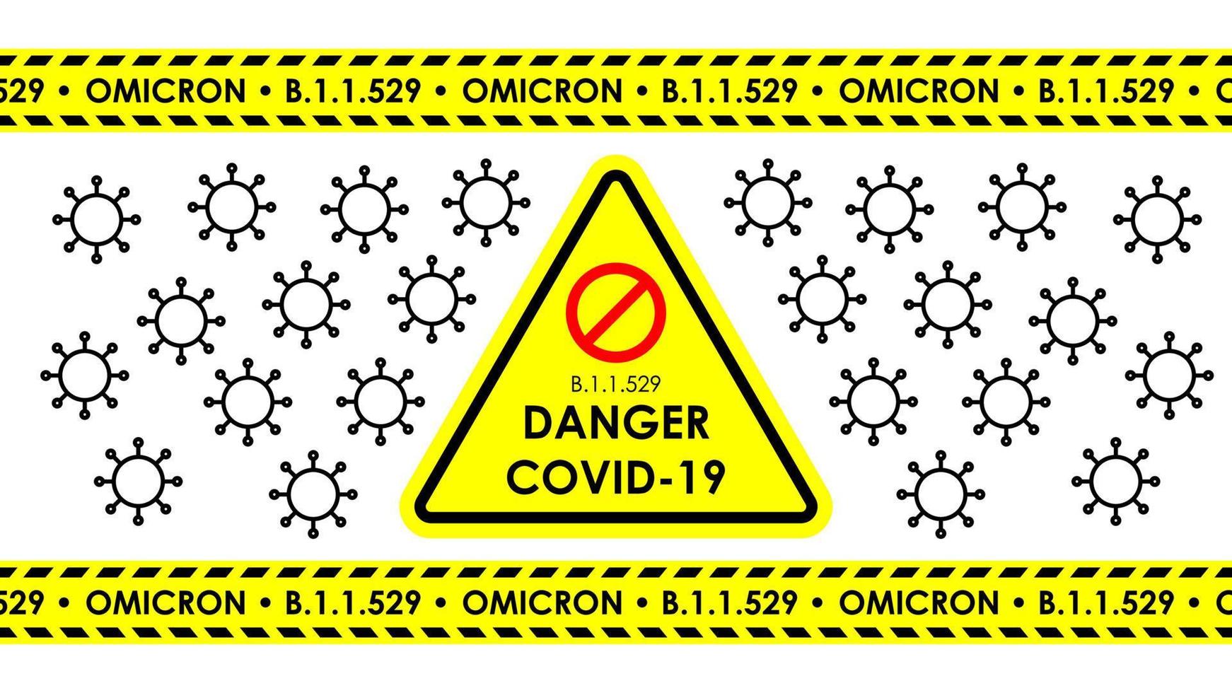 perigo covid-19 nova variante b.1.1.529 omicron, que classificou a nova mutação do vírus omicron. vetor