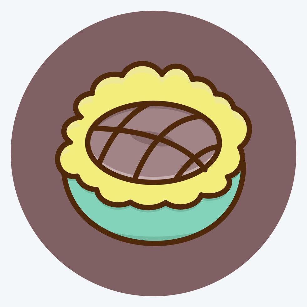 ícone de torta de maçã. adequado para símbolo de padaria. estilo plano. design simples editável. vetor de modelo de design. ilustração simples