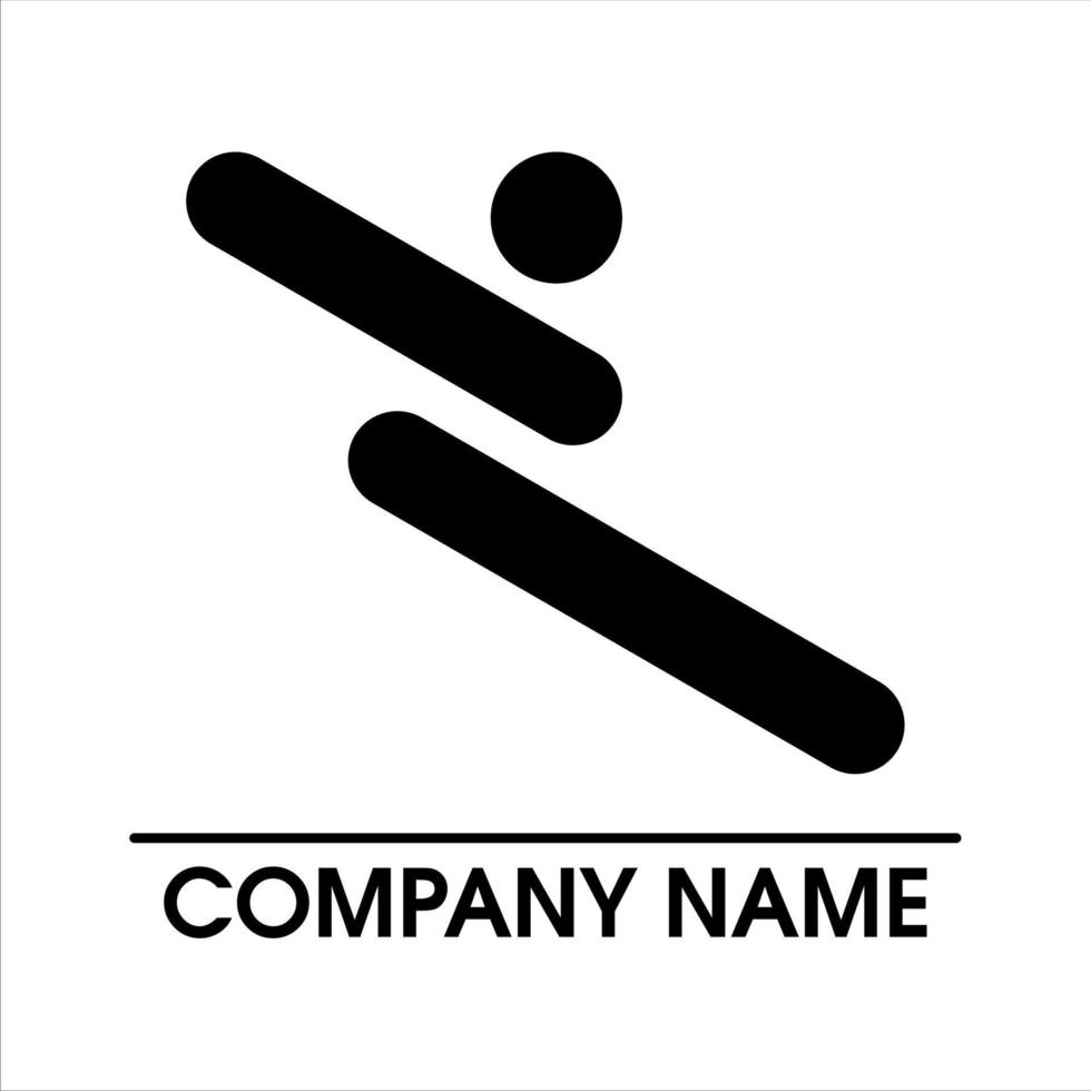 logotipo esportivo, logotipo de salto minimalista vetor