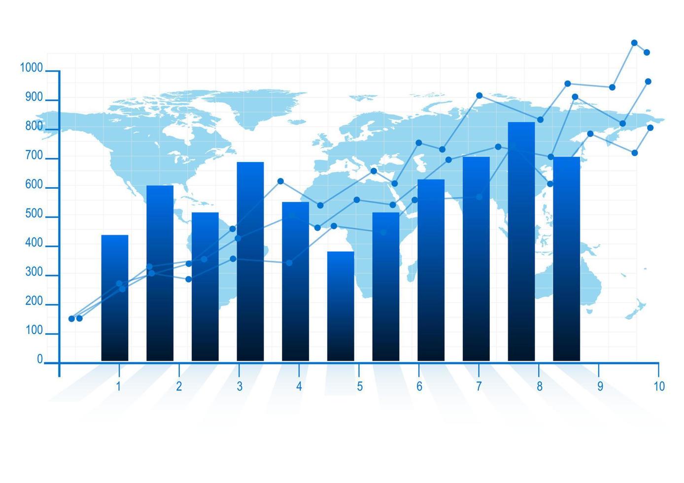 design gráfico conceito gráfico de barras análise de negócios relatório de finanças ilustração vetorial de crescimento vetor