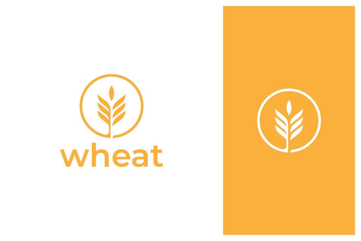 vetor de design de logotipo de grão de trigo mínimo simples