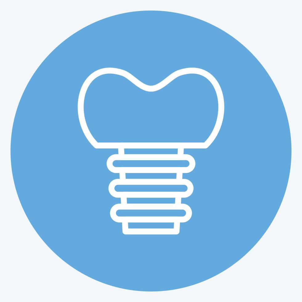 implante dentário ícone. adequado para símbolo de medicina. estilo de olhos azuis. design simples editável. vetor de modelo de design. ilustração simples