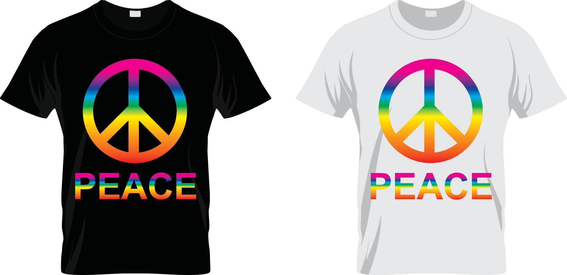 camisa preta e branca com símbolo da paz vetor