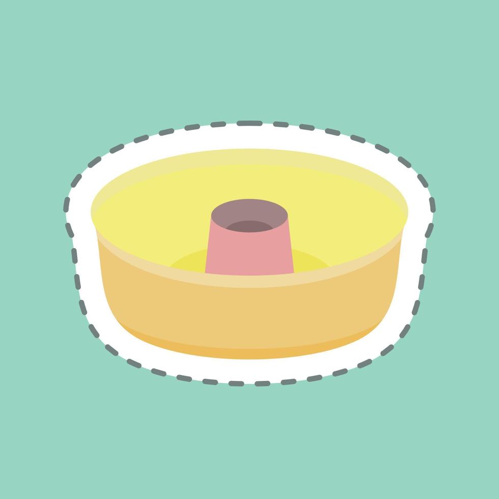 molde de bolo de corte de linha de adesivo. adequado para símbolo de padaria. design simples editável. vetor de modelo de design. ilustração simples
