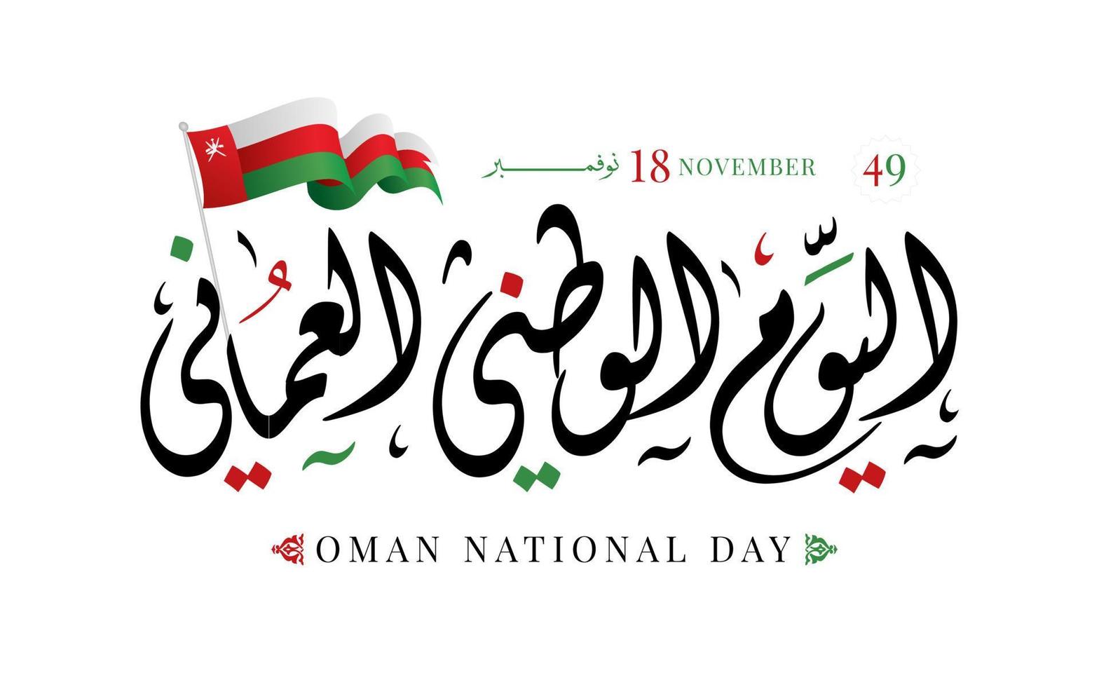 sultanato de omã dia nacional 18 de novembro ilustração vetorial vetor