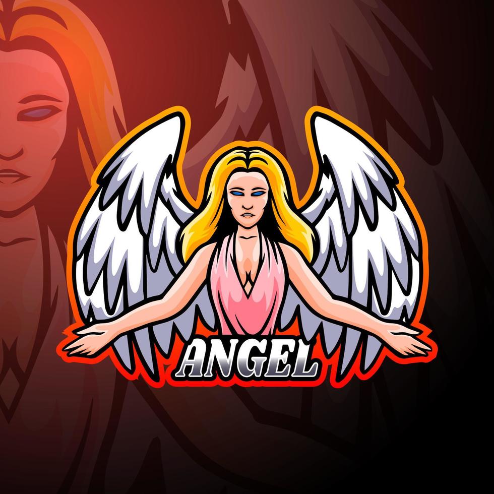 design de mascote de logotipo esport angel vetor