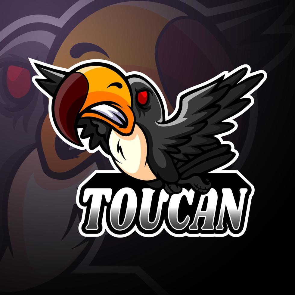design de mascote de logotipo esport tucano vetor