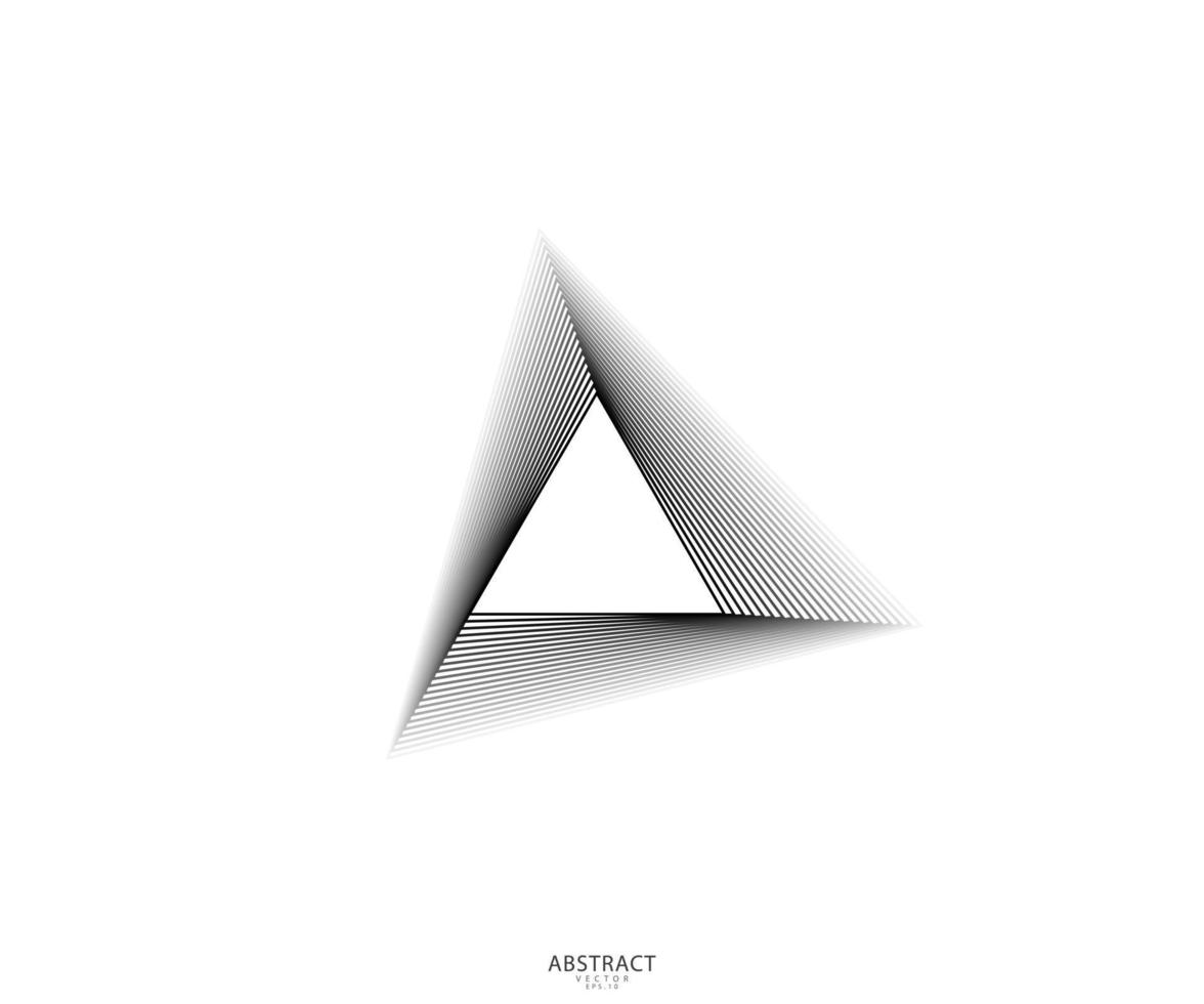 vetor de linha de triângulo. arte de linha de pirâmide. forma geométrica. design de logotipo