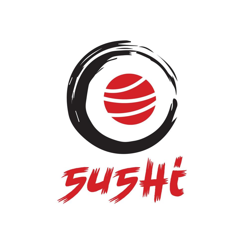 combinação de logotipo de sushi de vetor. comida japonesa e símbolo ou ícone de rolo. modelo de design de logotipo exclusivo de frutos do mar. vetor