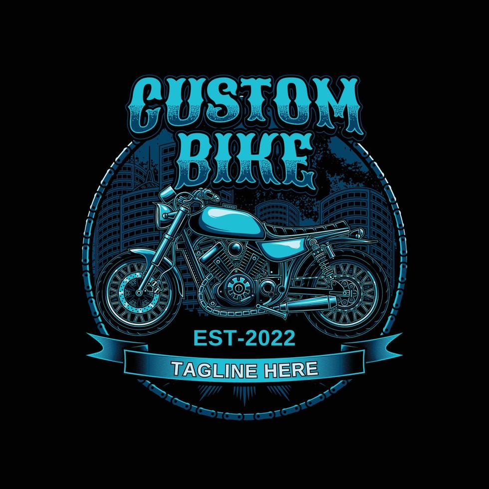 ilustração clássica de motocicleta personalizada vetor