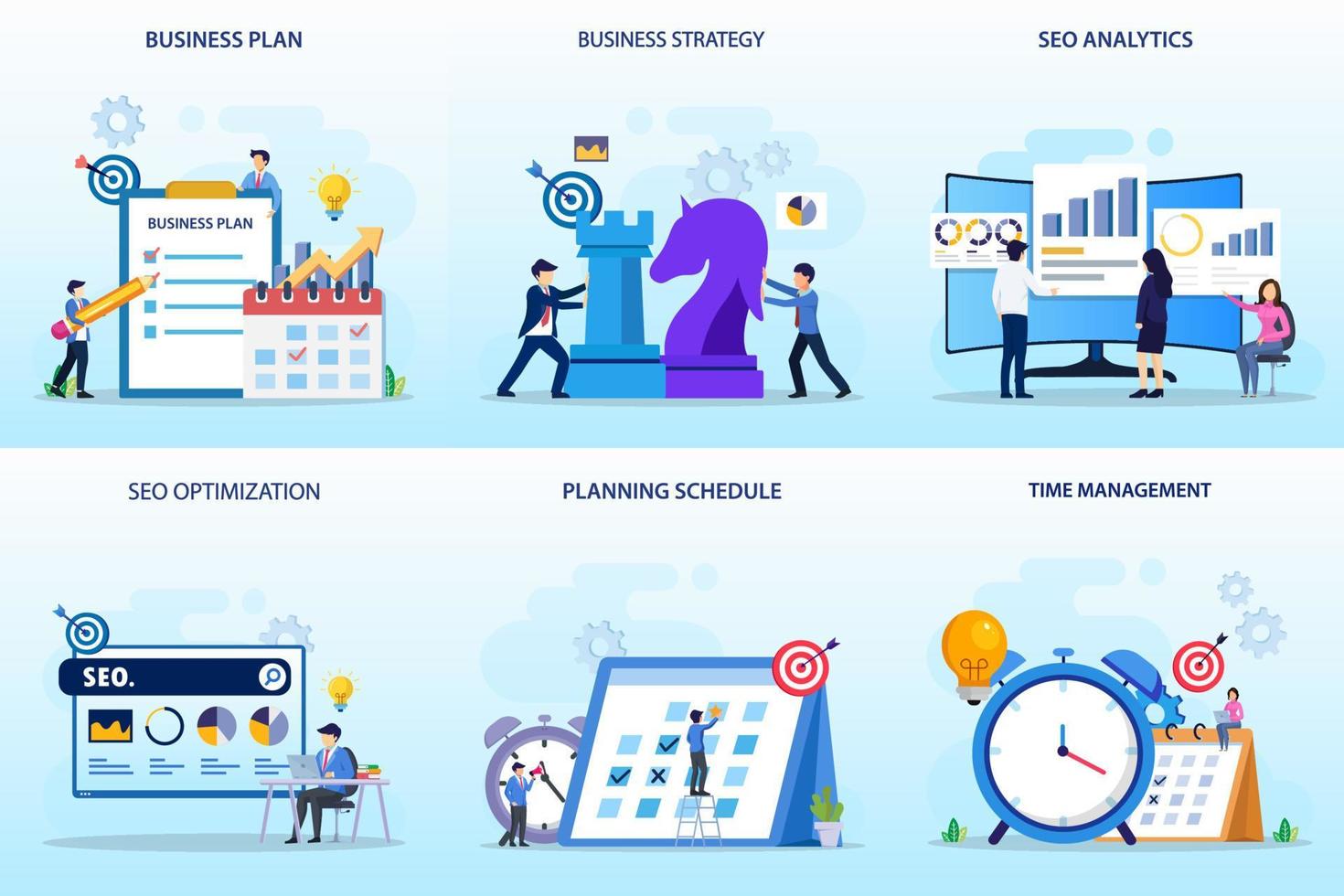 a profissão de finanças ou negócios faz operações financeiras. plano de negócios, estratégia de negócios, análise de seo, otimização de seo, cronograma de planejamento, gerenciamento de tempo. vetor